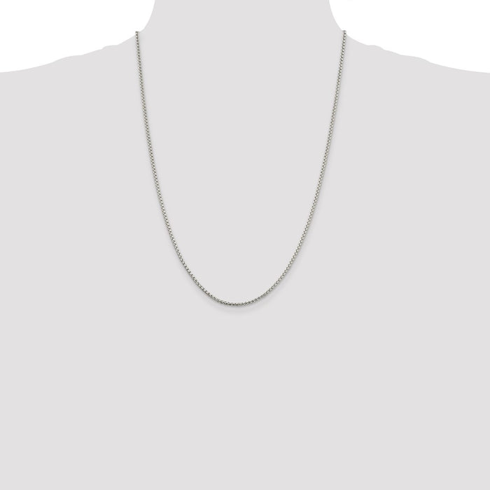 Buy Stylish 2mm Round Box Chain in Sterling Silver - Affordable Luxury Jewelry-4