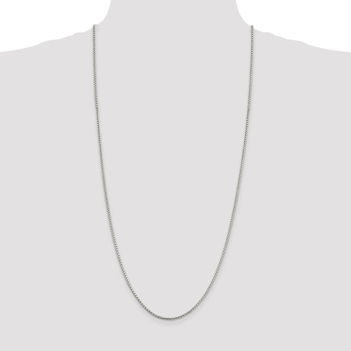 Buy 2mm Round Box Chain in Stylish Sterling Silver - High-Quality Value!-4