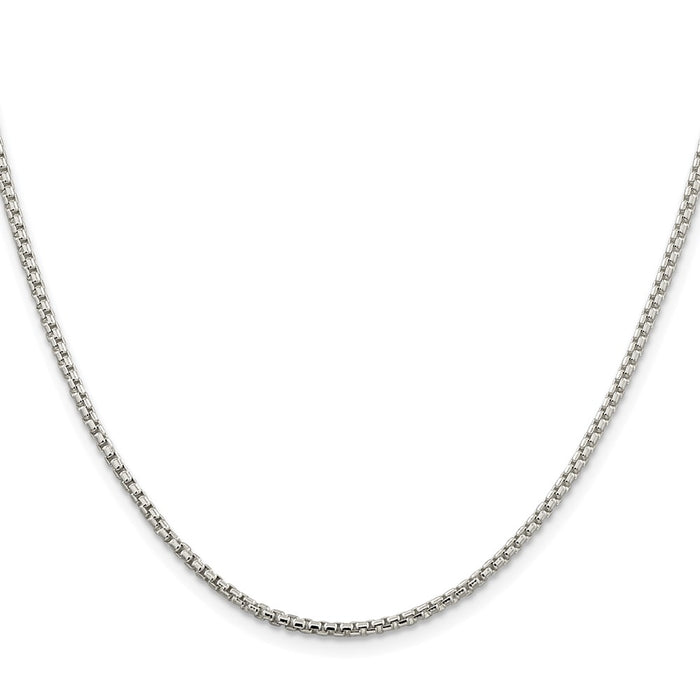 Buy Stylish 2mm Rhodium-Plated Box Chain in Sterling Silver - Affordable Luxury-2