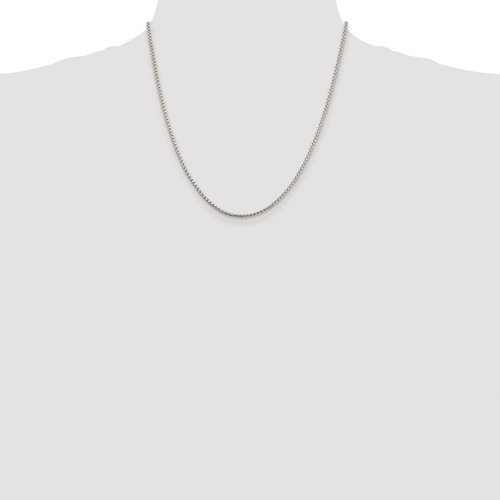 Buy Stylish 2mm Rhodium-Plated Box Chain in Sterling Silver - High Quality-4