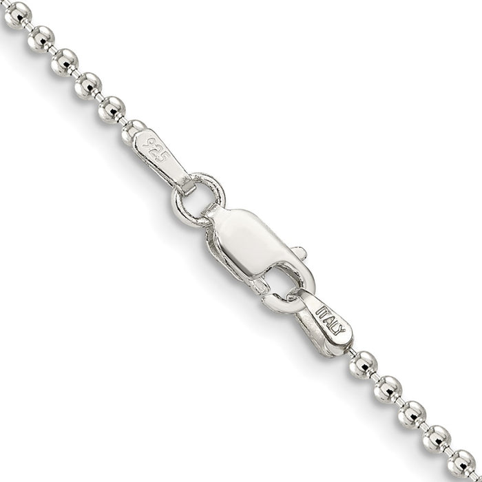 High-quality 2mm Sterling Silver Beaded Chain - Stylish & Affordable Design-3