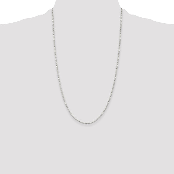 Exclusive 2mm Sterling Silver Beaded Chain - Stylish & Affordable Jewelry-4