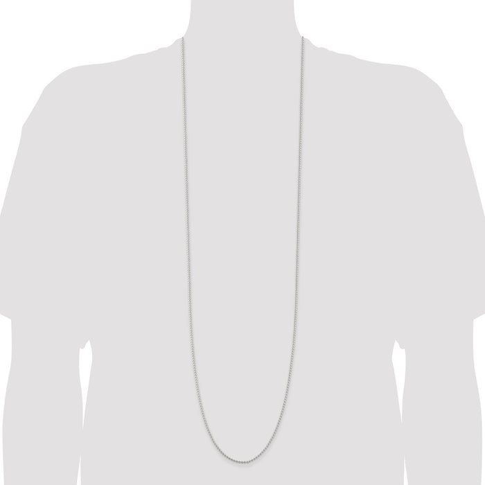 High-Quality 2mm Sterling Silver Beaded Chain - Stylish & Affordable Option-4