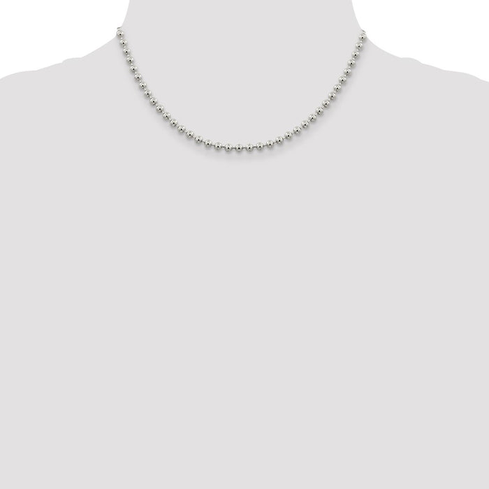 Buy 4mm Sterling Silver Beaded Chain - Stylish & Affordable Jewelry-4