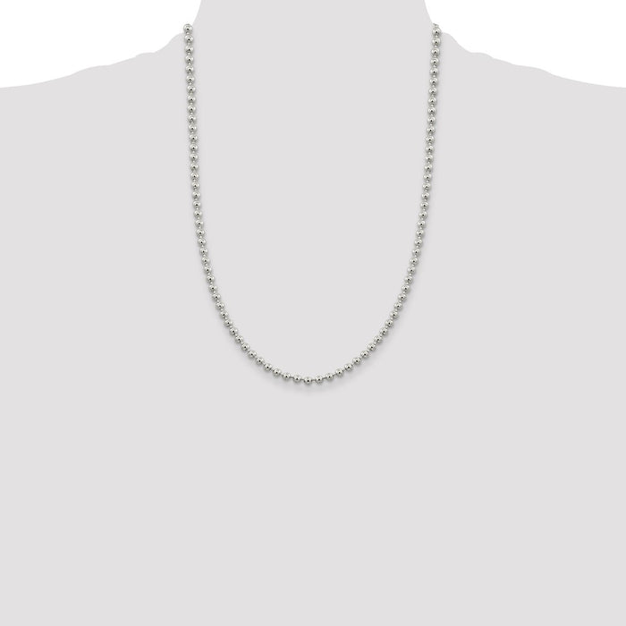 Buy Stylish 4mm Sterling Silver Beaded Chain | Affordable Luxury Jewelry-4