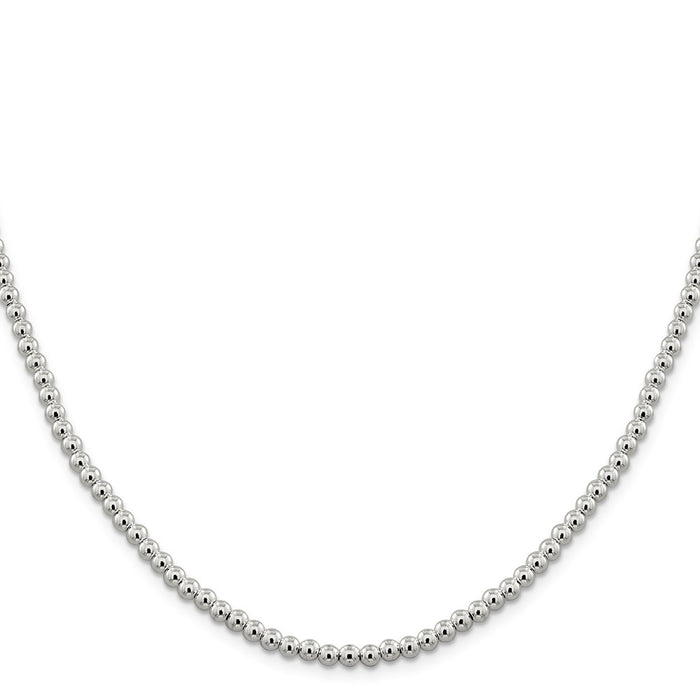 Buy Stylish 4mm Sterling Silver Beads Box Chain Necklace - Affordable Luxury!-2
