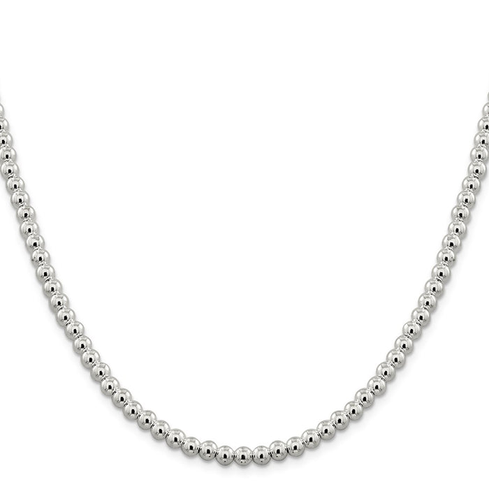 Buy Stylish 5mm Beaded Box Chain Necklace in High-Quality Sterling Silver-2