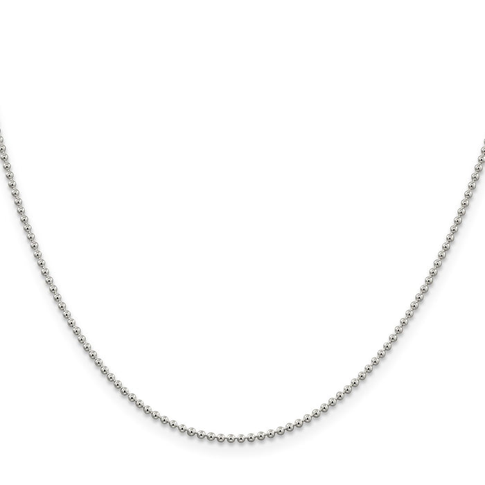 Buy Stylish 1.5mm Sterling Silver Beaded Chain - Affordable Luxury Jewelry-2