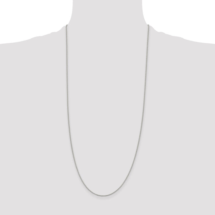 Buy Stylish 1.5mm Sterling Silver Beaded Chain - Affordable Luxury Jewelry-4