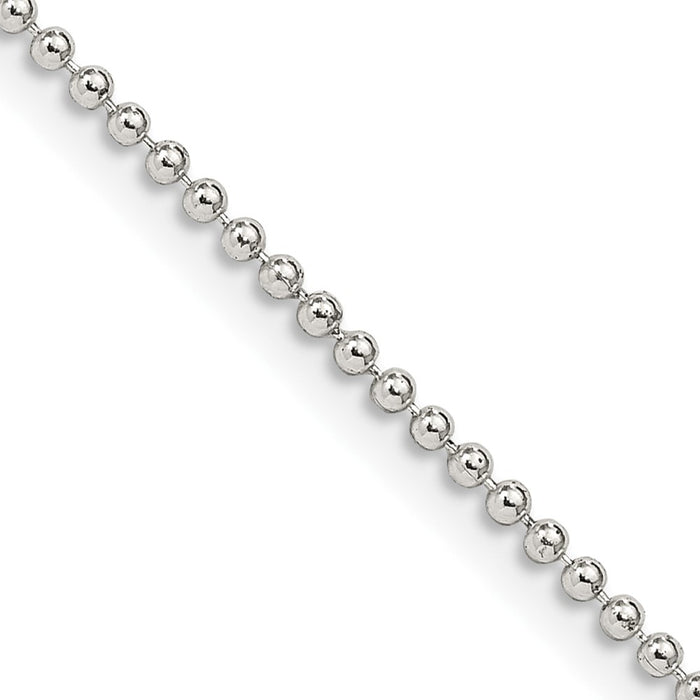 Buy Stylish 1.5mm Sterling Silver Beaded Chain - Affordable Luxury Jewelry-1