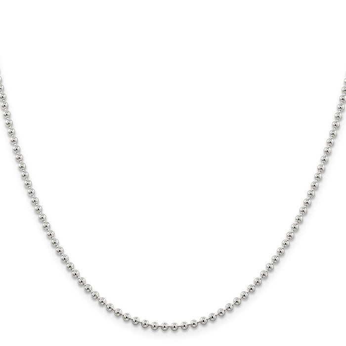 High-Quality 2.35mm Sterling Silver Beaded Chain | Stylish & Affordable Accessory-2