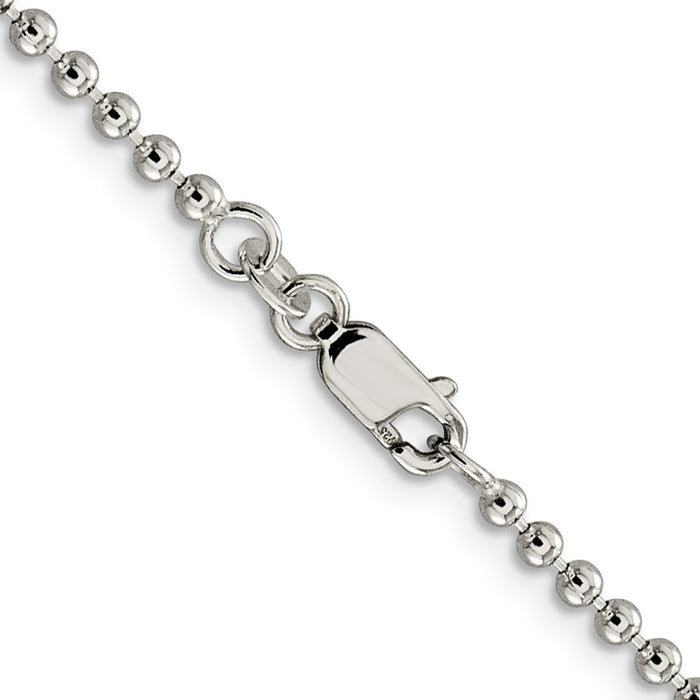 High-Quality 2.35mm Sterling Silver Beaded Chain | Stylish & Affordable Accessory-3
