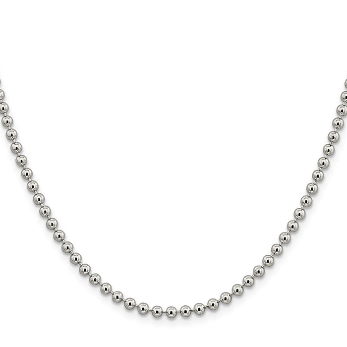 Buy Stylish 3mm Sterling Silver Beaded Chain - Affordable Elegance Awaits!-2