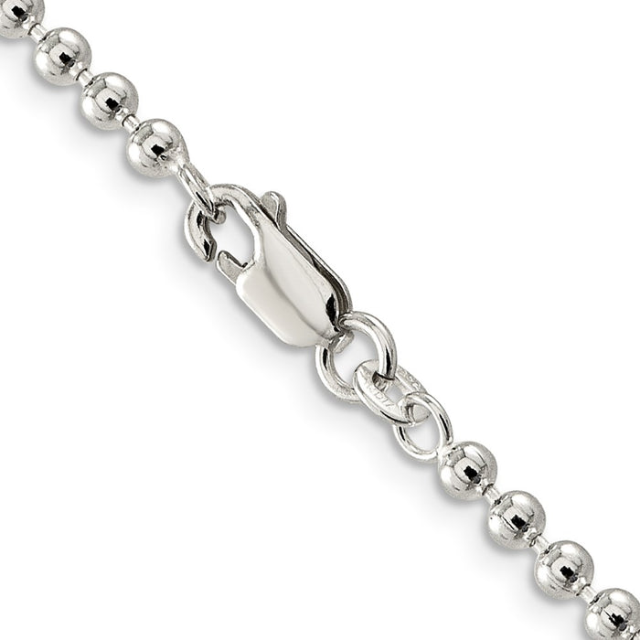 Buy Stylish 3mm Sterling Silver Beaded Chain - Affordable Elegance Awaits!-3