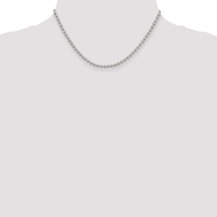 Buy Stylish 3mm Sterling Silver Beaded Chain | Affordable Luxury Jewelry-4