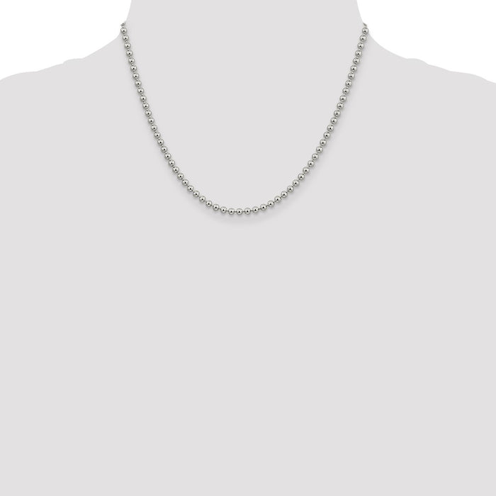Exclusive 3mm Sterling Silver Beaded Chain - Stylish & Affordable Jewelry-4