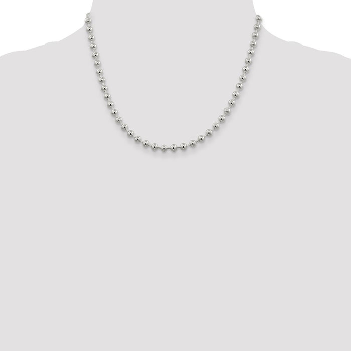 Buy Stylish 5mm Sterling Silver Beaded Chain - Affordable Luxury Accessory-4
