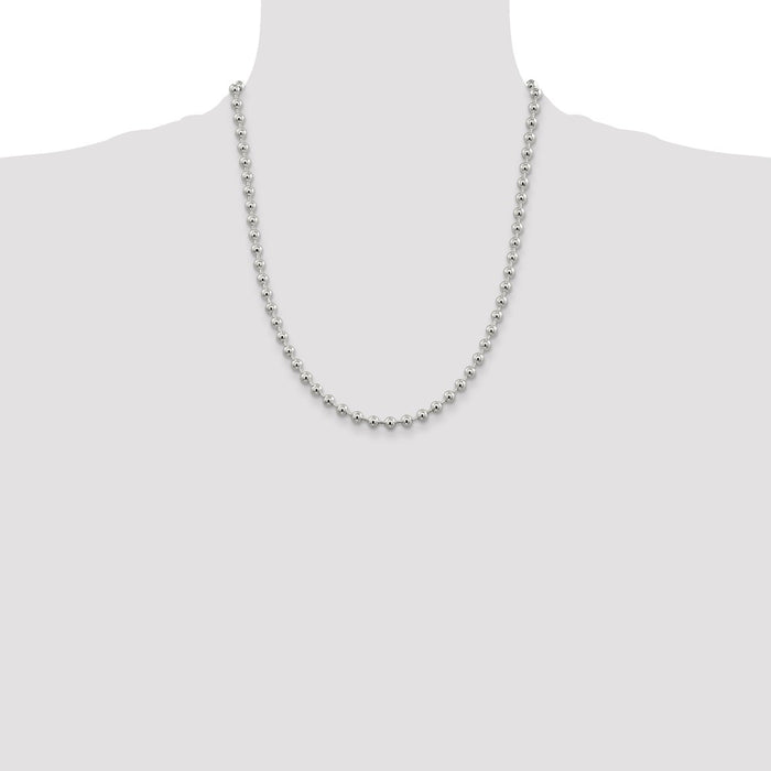 Exclusive 5mm Sterling Silver Beaded Chain - Stylish & Affordable Jewelry-4