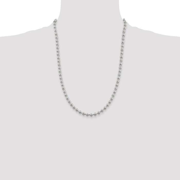 Buy Stylish 5mm Sterling Silver Beaded Chain - High-Quality Value Jewelry-4