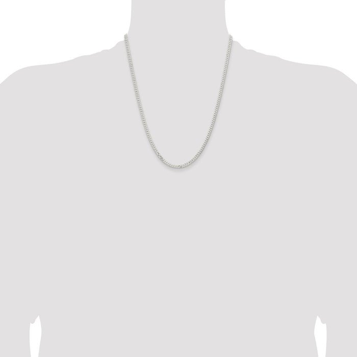 High-Quality 3.15mm Sterling Silver Flat Curb Chain - Stylish & Affordable!-4