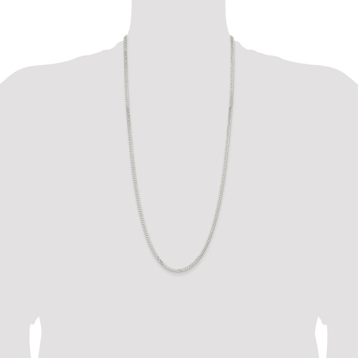 High-Quality 3.15mm Sterling Silver Flat Curb Chain - Stylish & Affordable!-4
