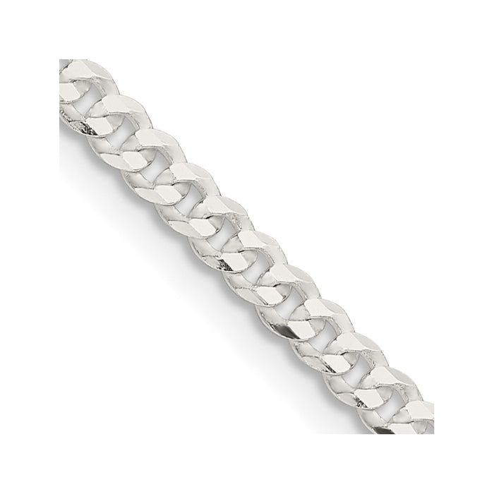 Buy 3.15mm Flat Curb Chain in Sterling Silver - Stylish & Affordable Quality!-1