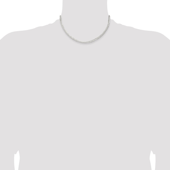 Exclusive 3.8mm Flat Curb Chain in Sterling Silver - Stylish & Affordable Value!-4