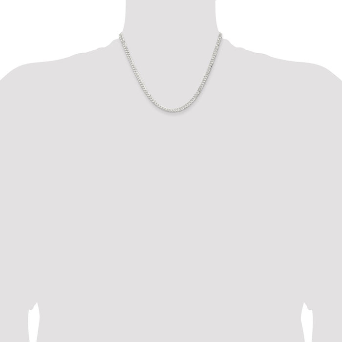 Buy Stylish 3.8mm Flat Curb Chain in Sterling Silver - Luxury Design!-4