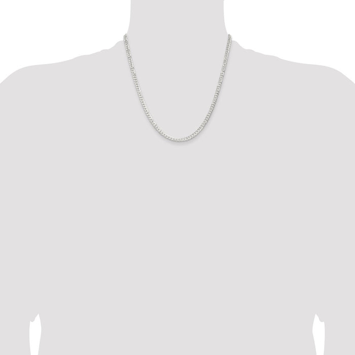 Buy Stylish 3.8mm Flat Curb Chain in Sterling Silver | Affordable Luxury Jewelry-4