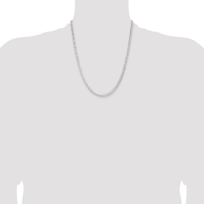 Buy Stylish 3.8mm Flat Curb Chain in Sterling Silver - Affordable Luxury Jewelry-4