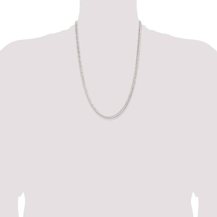 Buy Stylish 3.8mm Flat Curb Chain in Sterling Silver - High-Quality Value-4