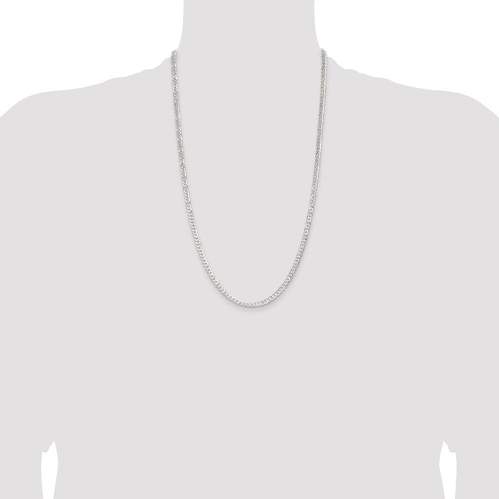 Buy 3.8mm Flat Curb Chain in Sterling Silver - Stylish & Affordable Jewelry-4