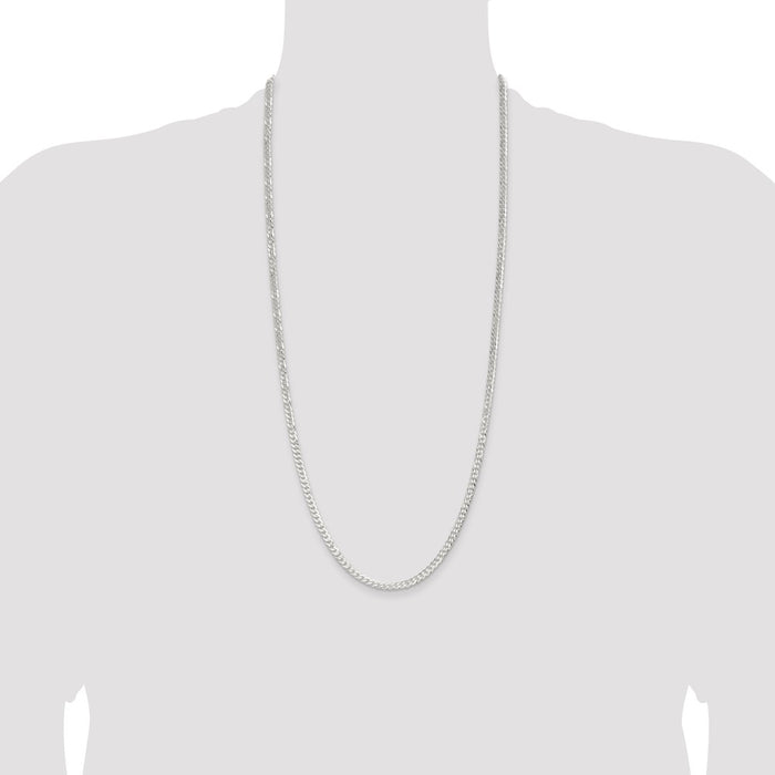 Exclusive 3.8mm Flat Curb Chain in Sterling Silver - Affordable Luxury Jewelry-4