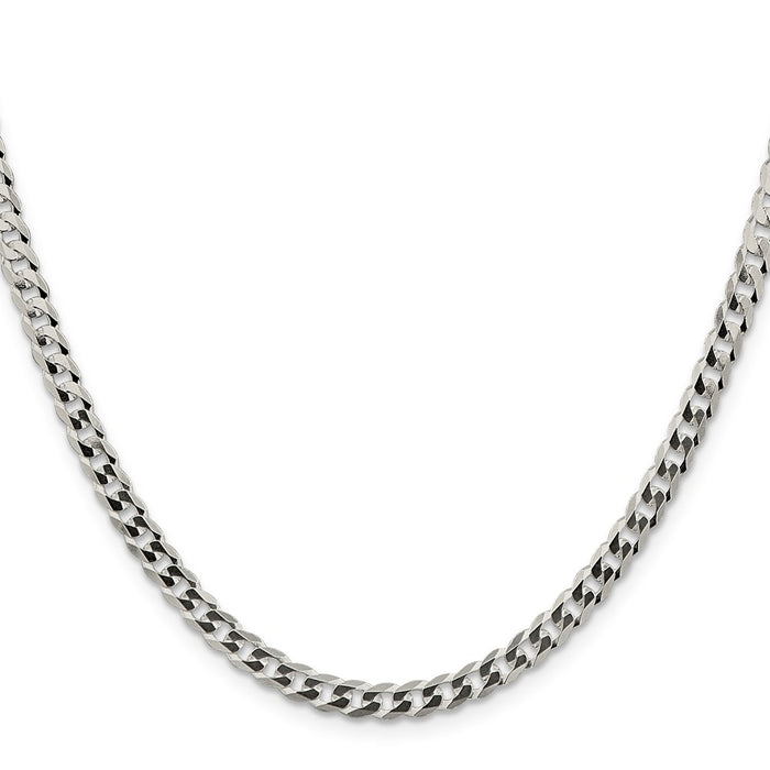 High-Quality Sterling Silver 4.7mm Flat Curb Link Chain - Stylish Value!-2