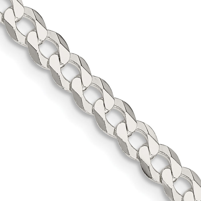 Buy Stylish 4.7mm Sterling Silver Flat Curb Link Chain - Affordable Luxury!-1