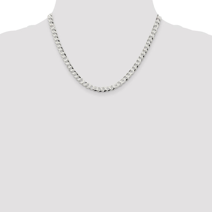 Buy 5.75mm Sterling Silver Flat Curb Chain - Stylish, High-Quality Jewelry Value-4