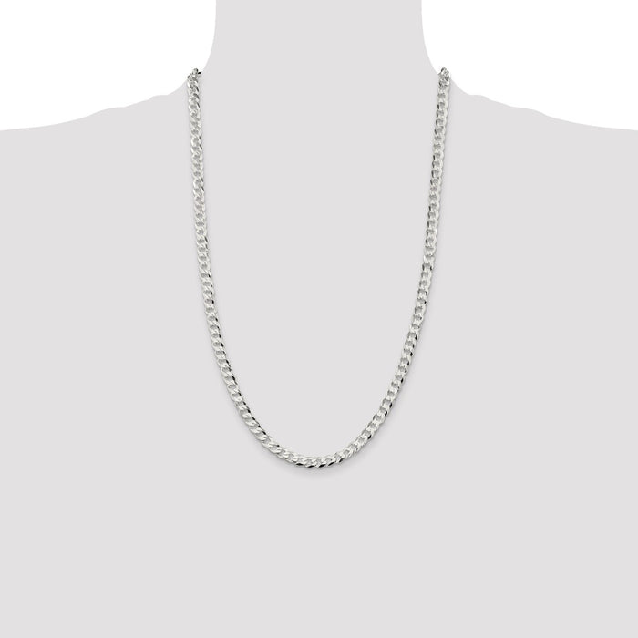 Exclusive 5.75mm Sterling Silver Flat Curb Chain - Stylish & Affordable Price-4