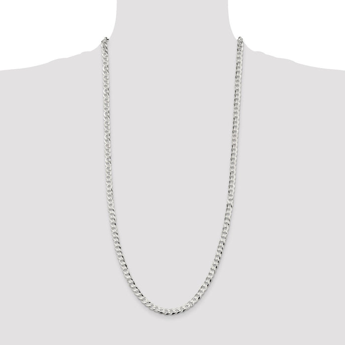 Buy 5.75mm Flat Curb Chain in Sterling Silver - Stylish & Affordable Jewelry-4