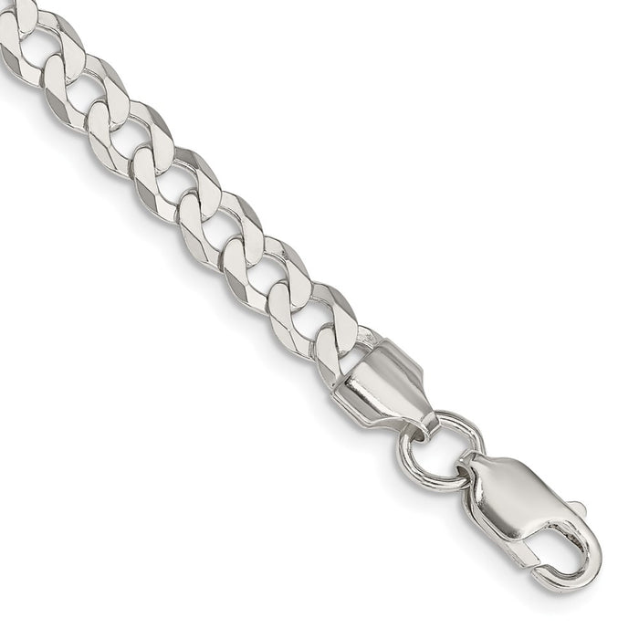 High-Quality Sterling Silver 5.75mm Flat Curb Link Chain - Stylish Value!-1