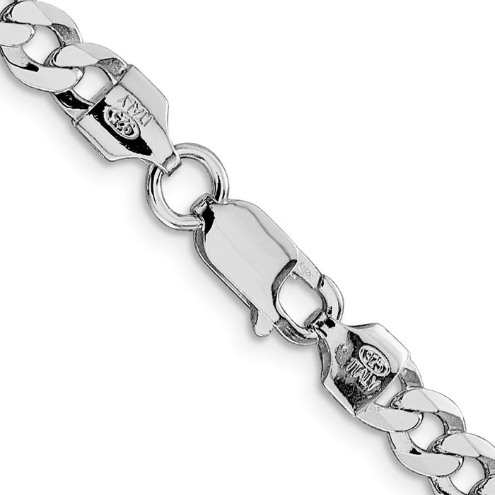 High-Quality Rhodium-Plated Sterling Silver 5.75mm Curb Chain - Affordable Luxury-3