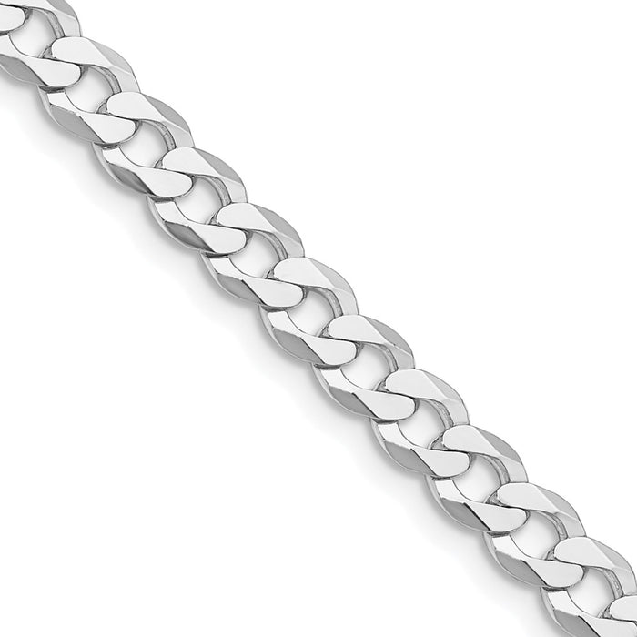 Exclusive Rhodium-Plated Sterling Silver 5.75mm Curb Chain - Stylish Value-1