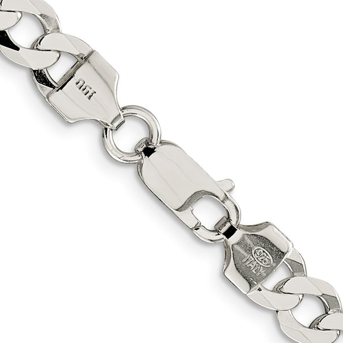Buy 6.8mm Sterling Silver Flat Curb Chain | Stylish & Affordable Jewelry-3