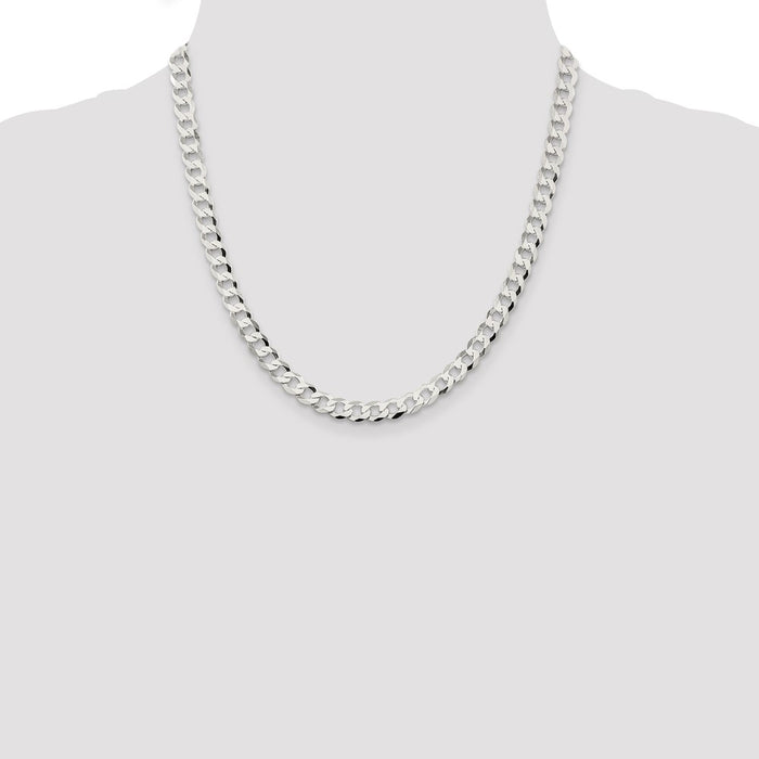 Buy 6.8mm Sterling Silver Flat Curb Chain | Stylish & Affordable Jewelry-4
