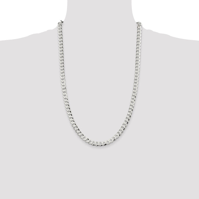 Exclusive 6.8mm Sterling Silver Flat Curb Chain - Stylish and Affordable!-4