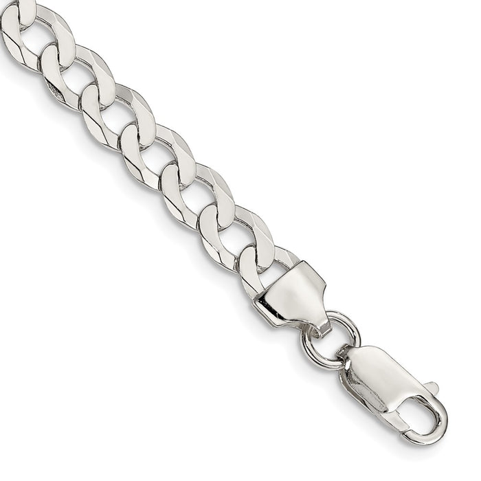 Buy 6.8mm Sterling Silver Flat Curb Chain - Stylish & Affordable Jewelry-1