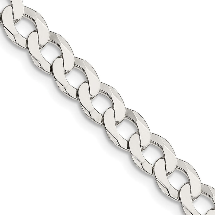 Buy 6.8mm Sterling Silver Flat Curb Chain | Stylish & Affordable Jewelry-1