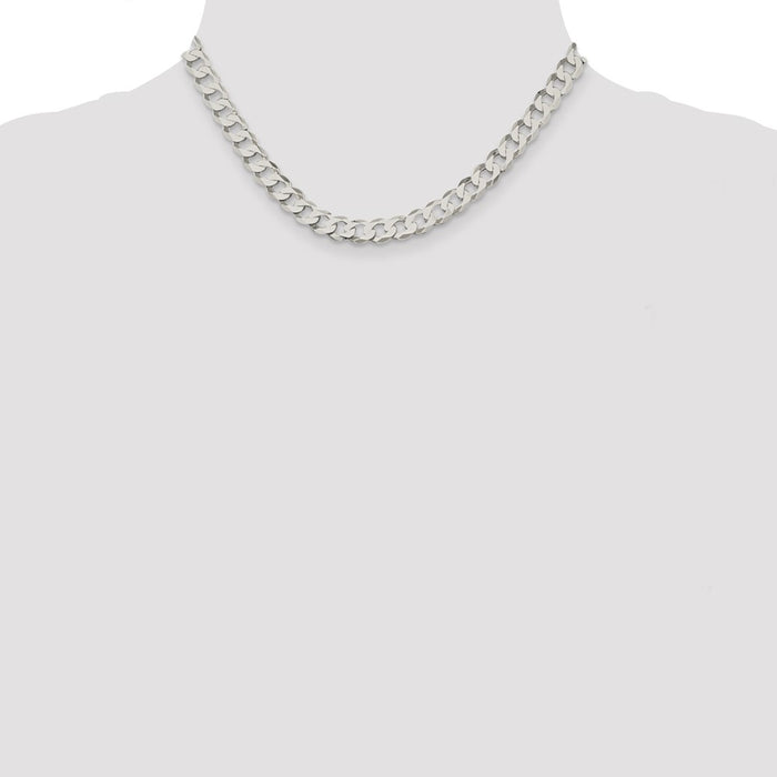 Buy Stylish 7.5mm Sterling Silver Flat Curb Chain - Luxury & Quality Assured-4