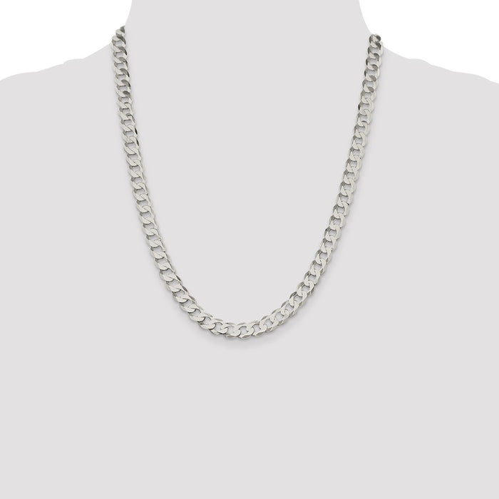 Buy 7.5mm Sterling Silver Flat Curb Chain | Stylish & Affordable Jewelry-4