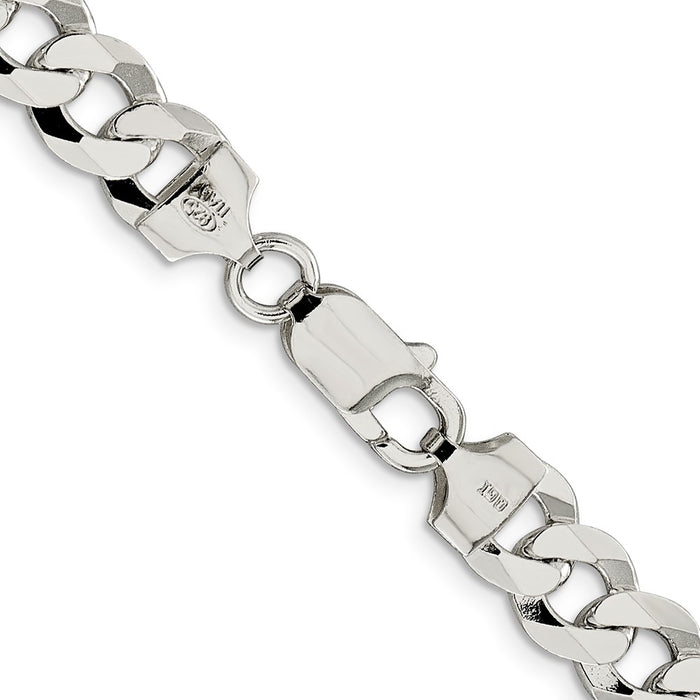 Buy 8.5mm Flat Curb Chain in Sterling Silver - Stylish & Affordable Quality!-3
