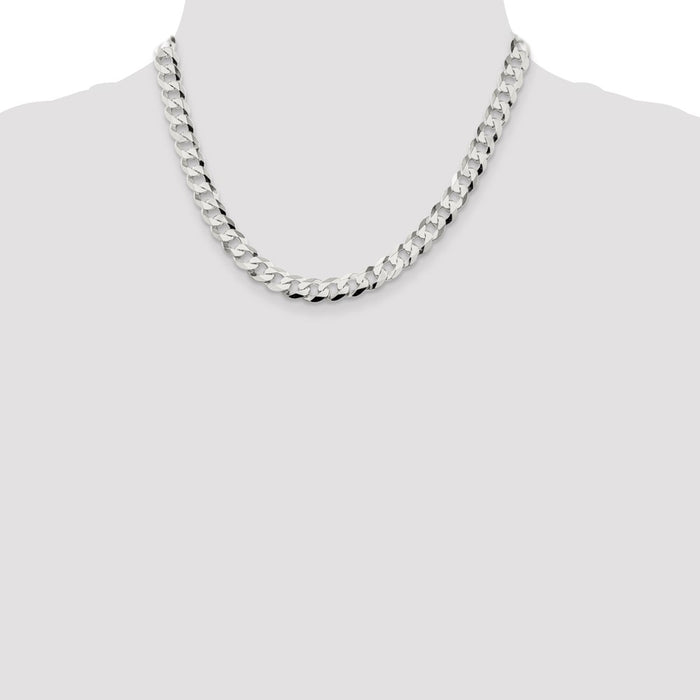 Buy Stylish 8.5mm Sterling Silver Flat Curb Chain - Affordable Luxury!-4
